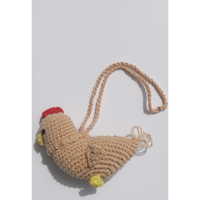 Crochet Rooster Charm, Beige