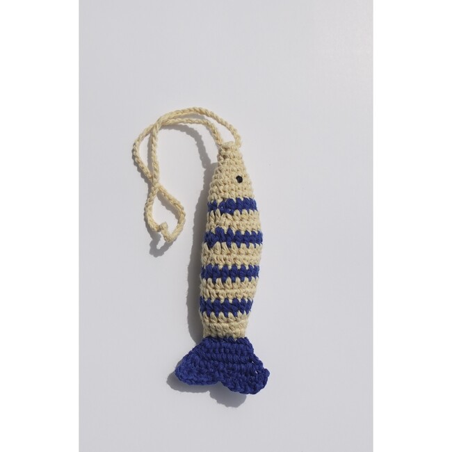 Crochet Fish Charm, Blue