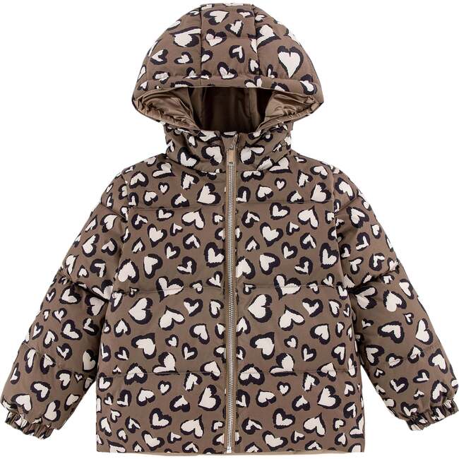 Alex Reversible Puffer Leopard Hearts