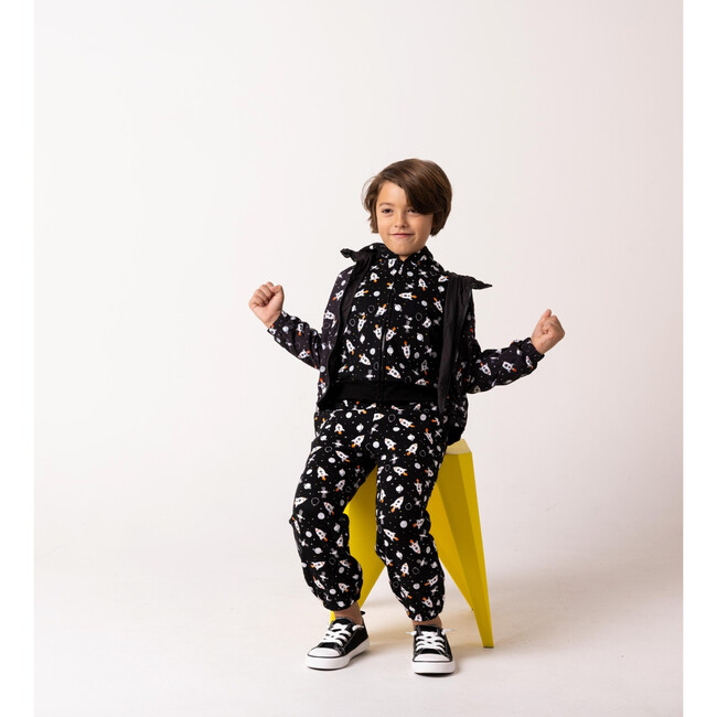 Mid Weight French Terry Jogger, Spaceships - Pants - 2