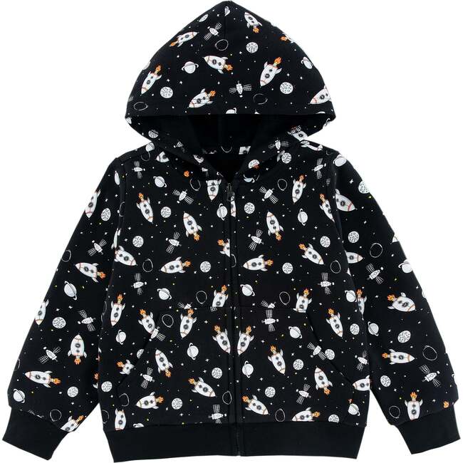 Mid Weight French Terry Zip-up Hoodie, Spaceships