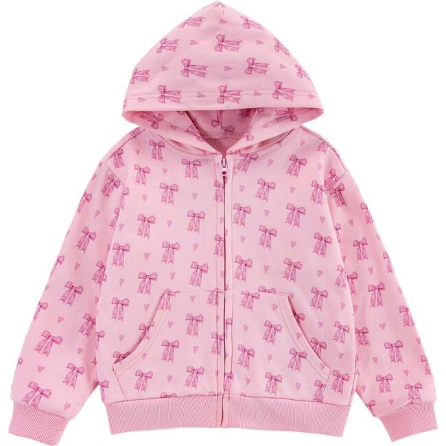 Mid Weight French Terry Zip-up Hoodie, Lovely Bow