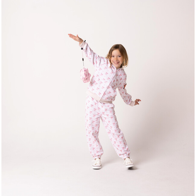 Mid Weight French Terry Zip-up Hoodie, Lovely Bow - Sweatshirts - 2