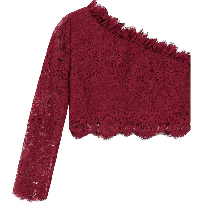 Madilynn Lace One Shoulder Top, Berry