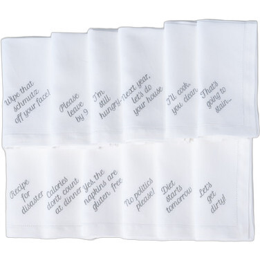 Mixed Messages Dinner Napkins, Silver
