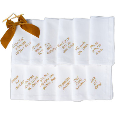 Mixed Messages Dinner Napkins, Gold