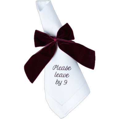Please Leave by 9 Dinner Napkins, Bordeaux
