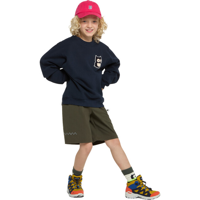 Macem Crew Neck Long Sleeve Oversized Sweatshirt, True Navy - Sweatshirts - 4