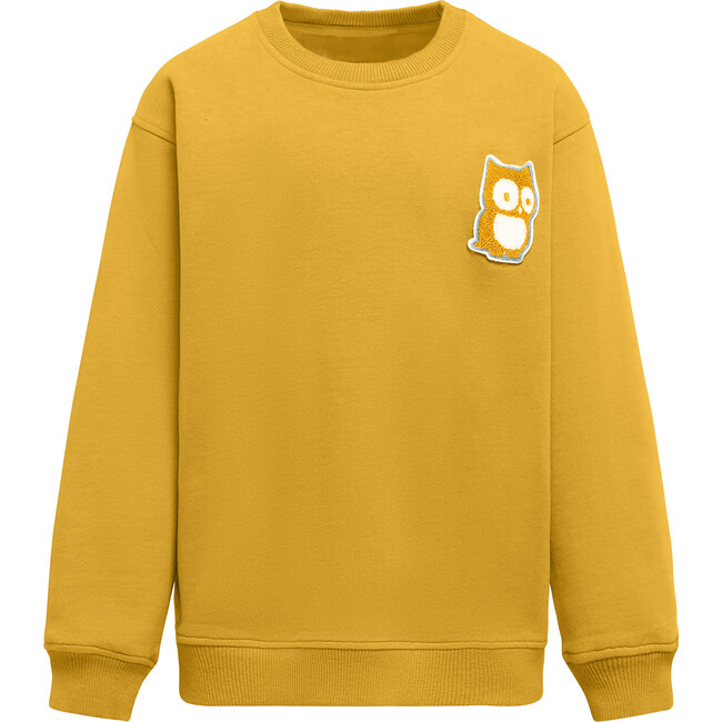 Macem Crew Neck Long Sleeve Oversized Sweatshirt, Sunflower Yellow - Sweatshirts - 1
