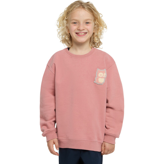 Macem Crew Neck Long Sleeve Oversized Sweatshirt, Dark Rose - Sweatshirts - 4