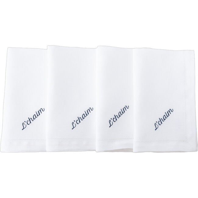L’Chaim Dinner Napkins, Navy