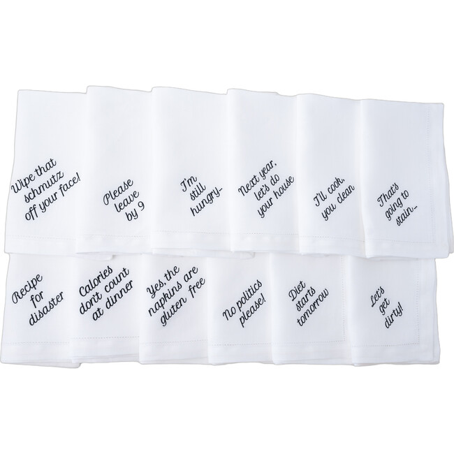 Mixed Messages Dinner Napkins, Black