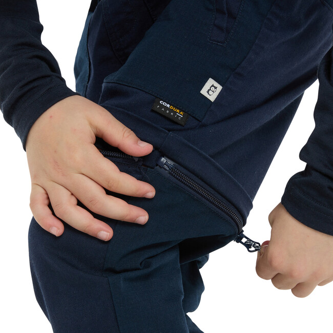 Mack Elastic Waist Drawstring Convertible Zip-Off Pants, True Navy - Pants - 7