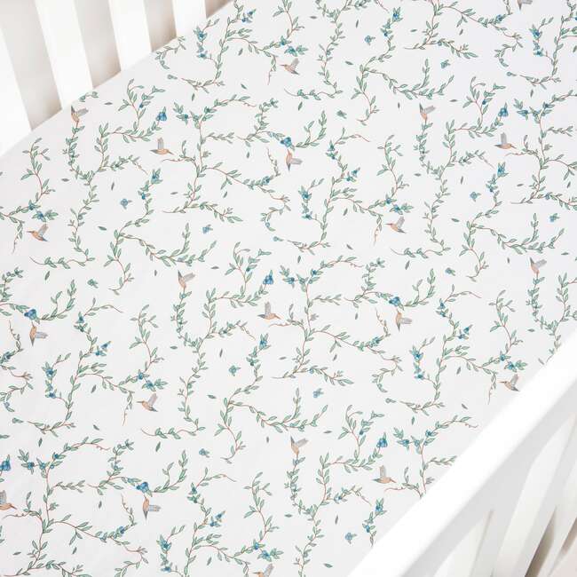 Secret Garden Print Crib Sheet, Ivory