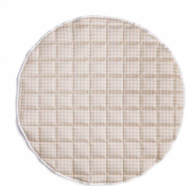 Picnic Gingham Round play Mat, Beige - Playmats - 1
