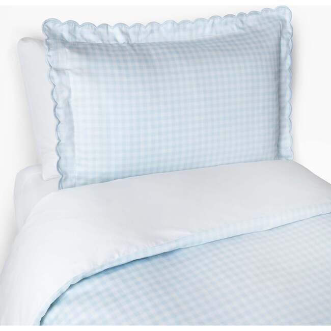 Picnic Gingham Print Duvet Twin Set, Blue - Duvet Sets - 1