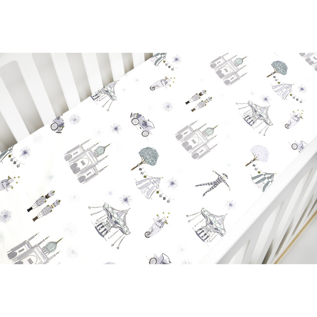 *Exclusive* Adventures in Wonderland Crib Sheet, Aqua - Crib Sheets - 1