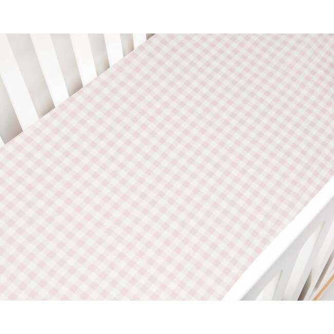 Picnic Gingham Crib Sheet, Pink