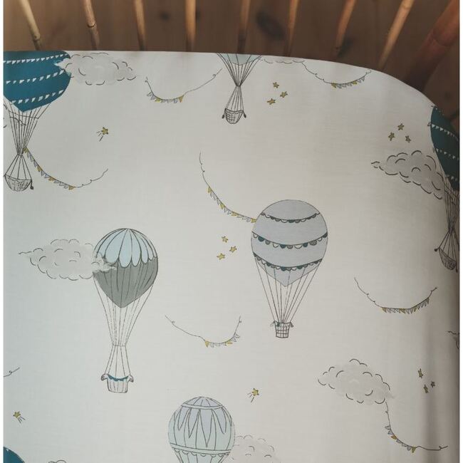 Touch The Sky Crib Sheet, Blue - Crib Sheets - 6