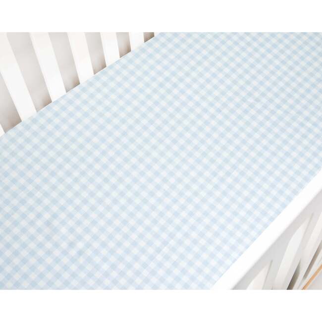 Picnic Gingham Crib Sheet, Blue