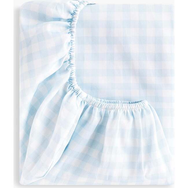 Picnic Gingham Crib Sheet, Blue - Crib Sheets - 2