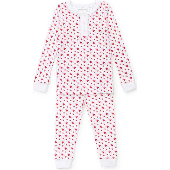 Alden Girls' Pajama Pant Set, Heart to Heart Pink - Pajamas - 1