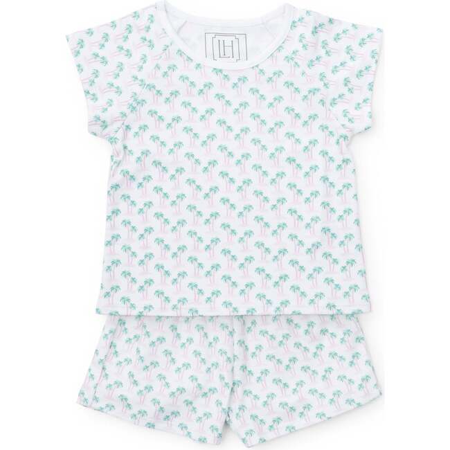 Emery Girls' Short Set, Palm Tree Isle Pink - Mixed Apparel Set - 1