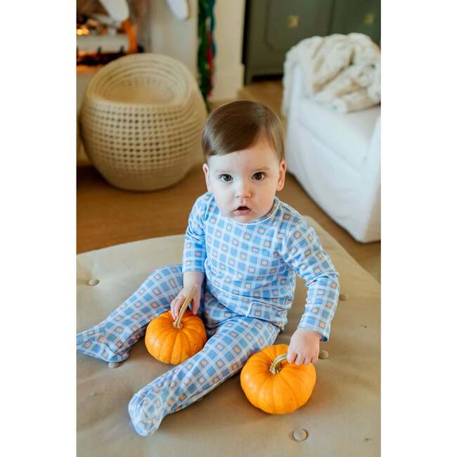 Preston Boys' Romper, Pumpkin Plaid - Footie Pajamas - 2