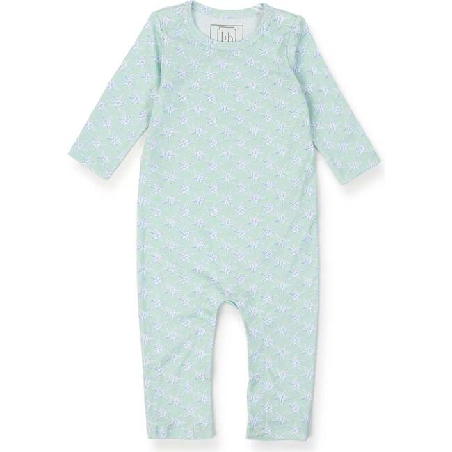 Thompson Pima Cotton Romper, Stars by the Sea Green - Rompers - 1