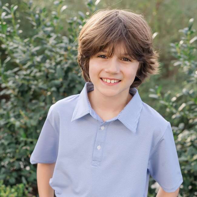 Will Performance Polo Shirt, Blue Stripes - Polo Shirts - 2