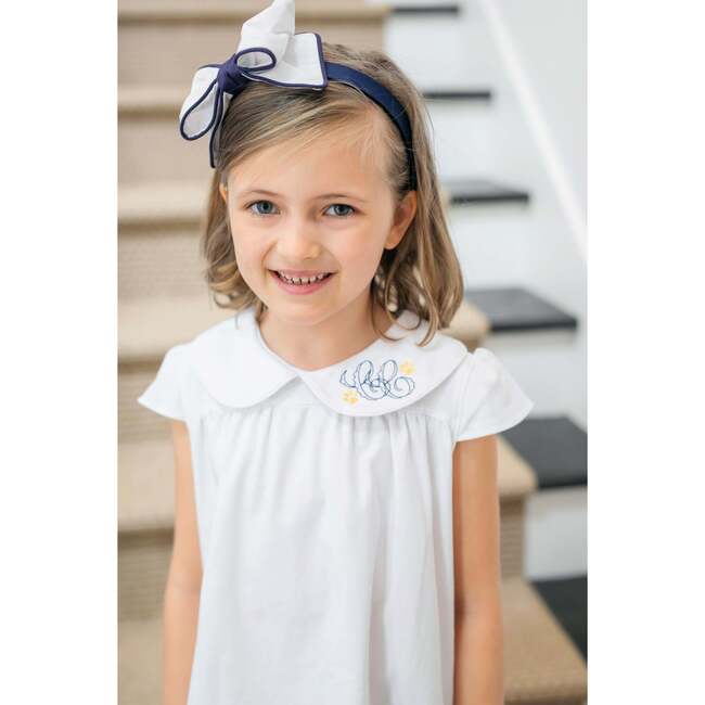 Minden Cap-Sleeve Peter Pan Collar Top, White - Blouses - 2