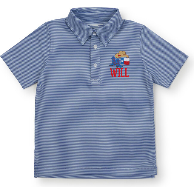 Will Performance Polo Shirt, Blue Stripes - Polo Shirts - 4