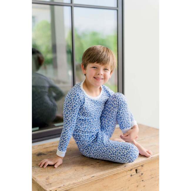 Grayson Boys' Pajama Pant Set, I Heart You Blue - Pajamas - 2