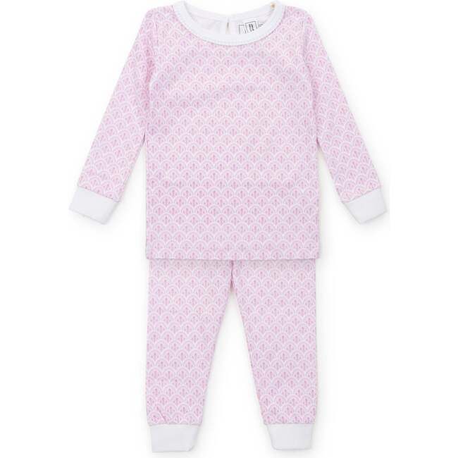Ava Girls' Pajama Pant Set, Scalloped in Pink - Pajamas - 1