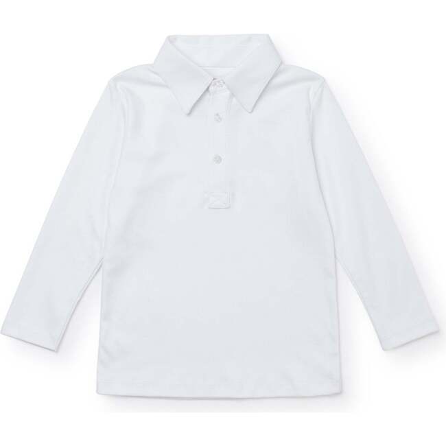 Finn Pima Cotton Long Sleeve Polo for Boys, White - Shirts - 1