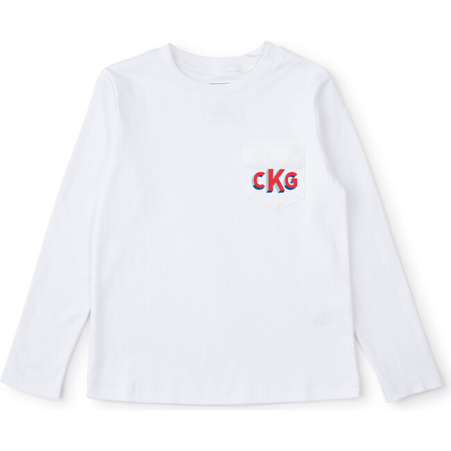 Blake Boys Longsleeve Pocket T-shirt, White - Shirts - 2