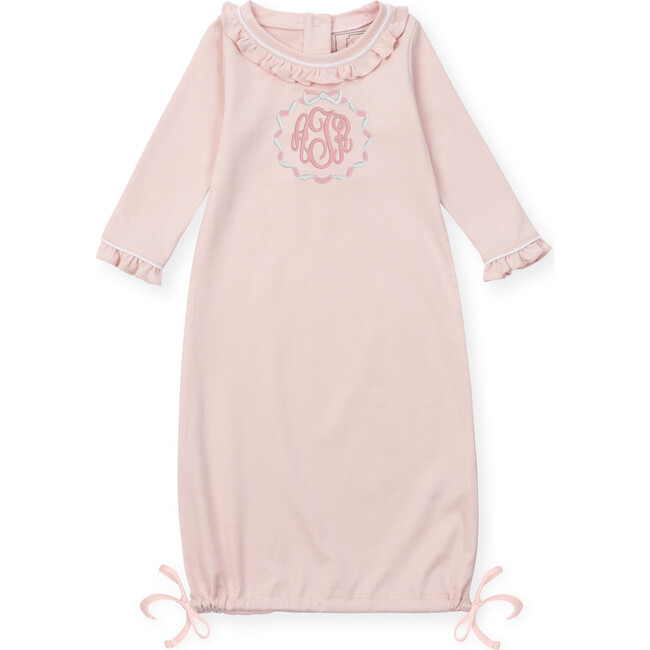 Georgia Pima Cotton Daygown for Girls, Light Pink with White Piping - Pajamas - 2