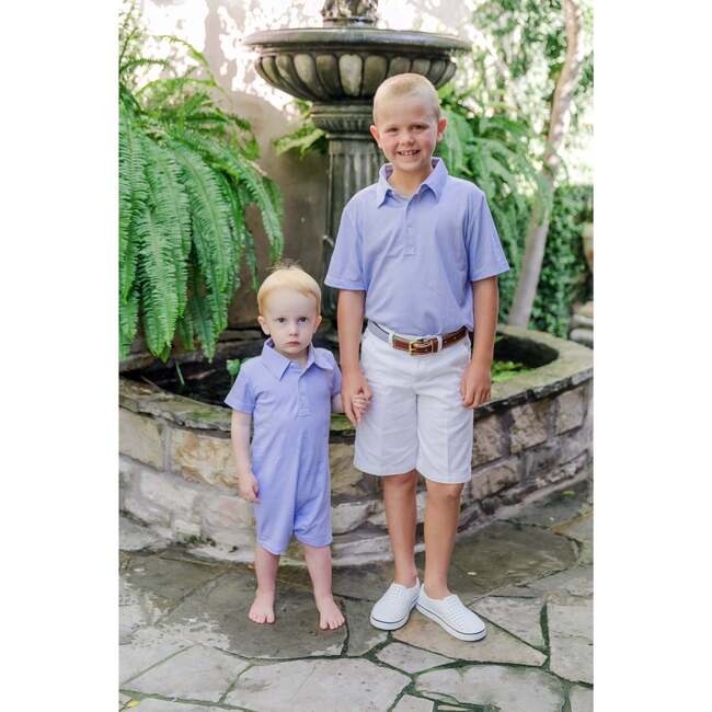 Tripp Boys' Polo Shortall, Blue Stripes - Rompers - 4
