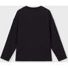 Relaxed Organic Cotton Long Sleeve T-Shirt, Black - T-Shirts - 1 - thumbnail