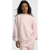 Relaxed Cotton Sweatshirt With Print, Rose - Sweatshirts - 2