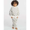 Relaxed Cotton Sweatpant, Off White with Black Animal Check - Sweatpants - 2