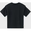 Organic Cotton Inset Sleeve T-Shirt, Black - T-Shirts - 1 - thumbnail