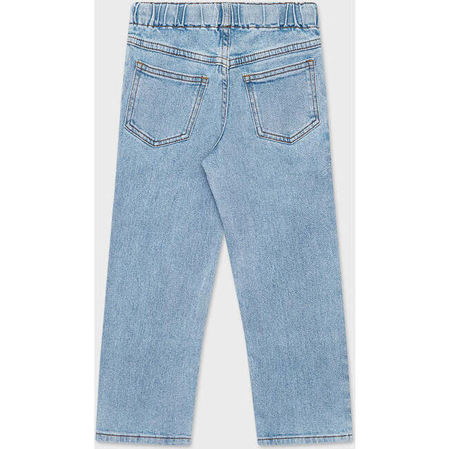 Organic Cotton Drawstring Straight Leg Jean, Light Indigo - Jeans - 2
