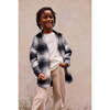 Elongated Oversized Plaid Shirt Jacket, Black Shadow Plaid - Button Downs - 2