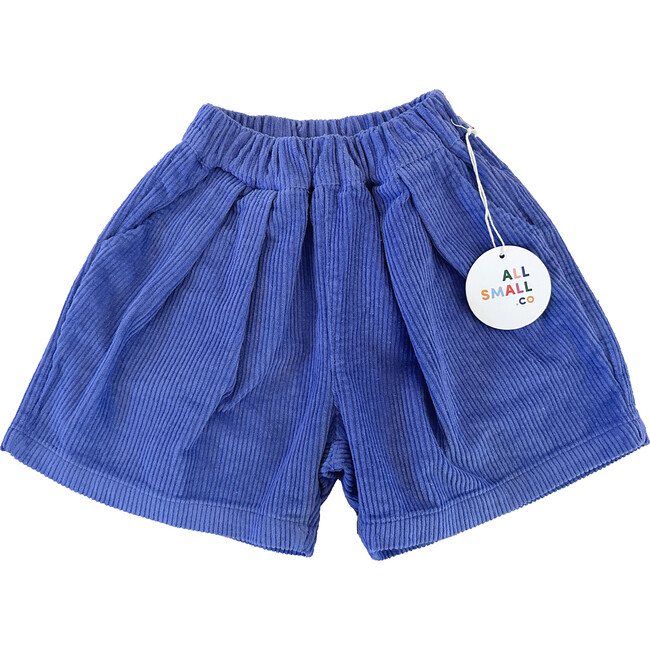 Corduroy Camp Shorts, Blue - Shorts - 1