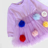 Pom Pom Crewneck Dress, Purple - Dresses - 4