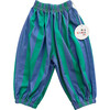 Carousel Striped Elastic Waist Jogger Pant, Blue & Green - Pants - 1 - thumbnail
