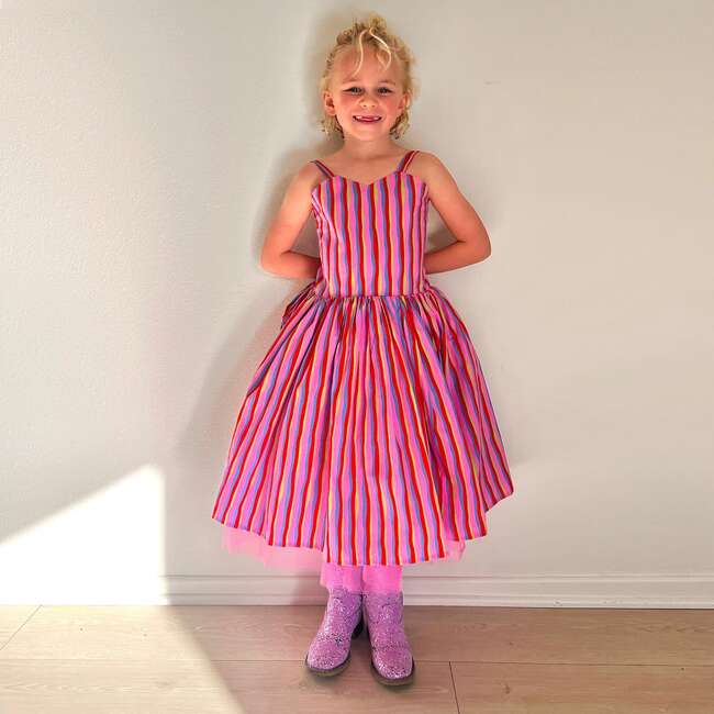 Rainbow Twirl Dress, Stripes - Dresses - 2