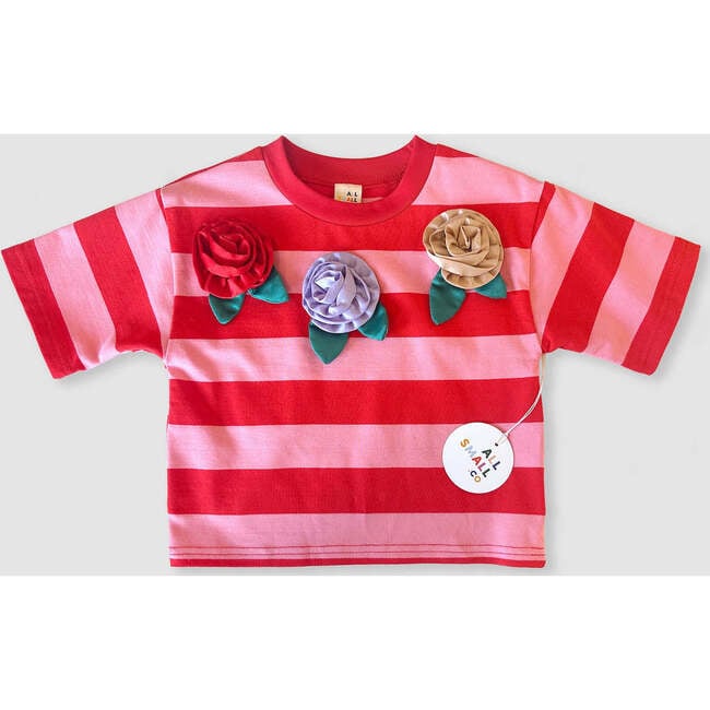 Giant Rosette Striped Tee, Stripes