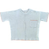 Hand-Embroidered French Terry Top, Cool Tide - T-Shirts - 1 - thumbnail
